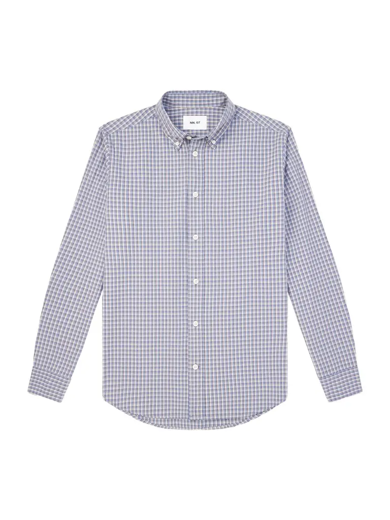 NN07 Colby 50024 Button-Down Collar Checked Cotton Shirt - Men