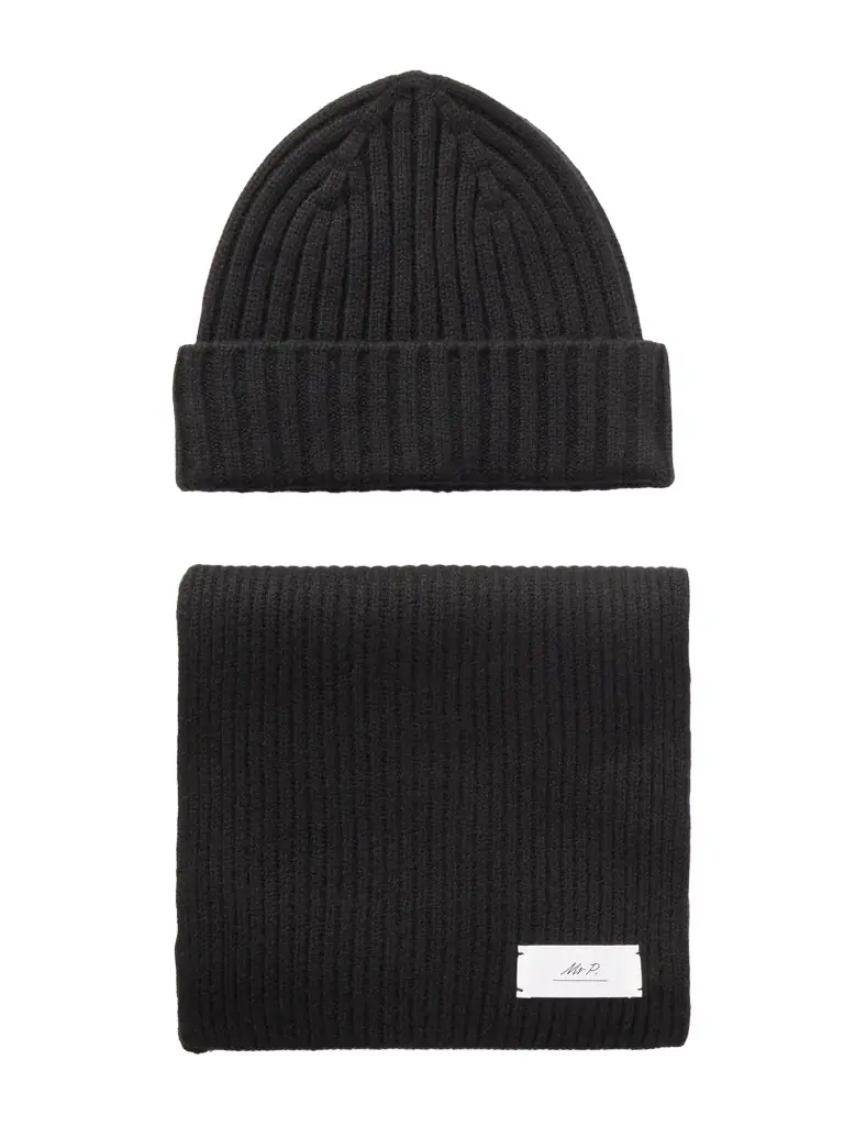 MR P. Ribbed Cashmere Beanie and Scarf Set - Men
