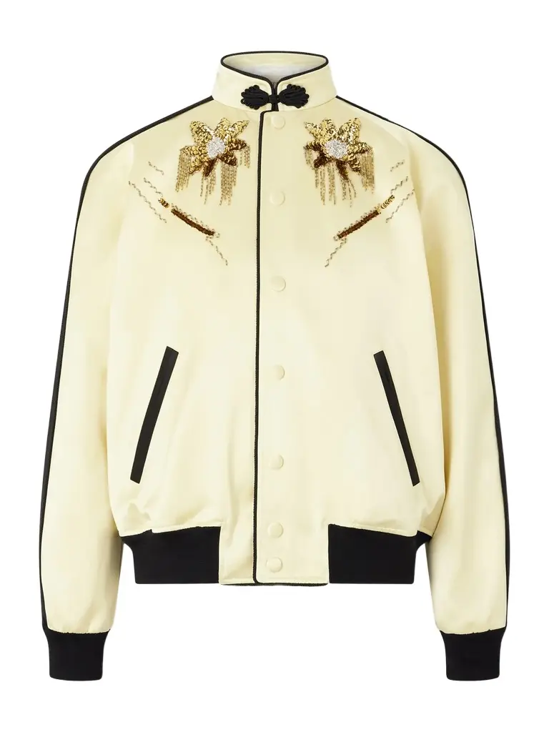 Valentino Garavani Embellished Satin Bomber Jacket - Men