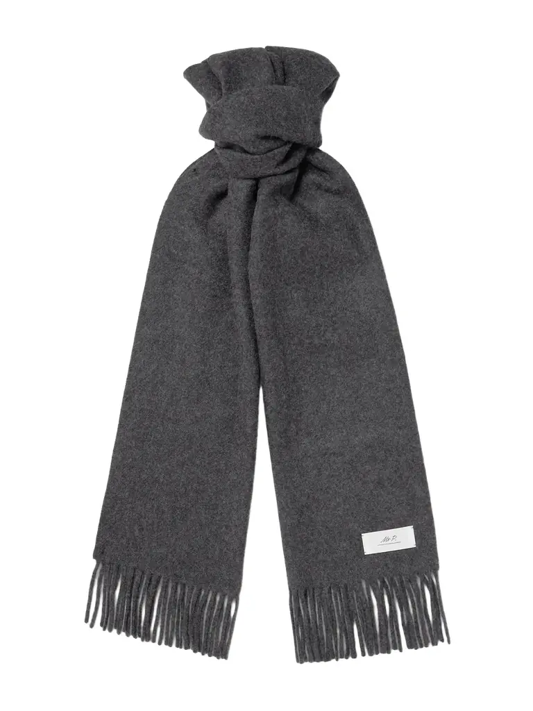 MR P. Logo-Appliquéd Fringed Cashmere Scarf - Men