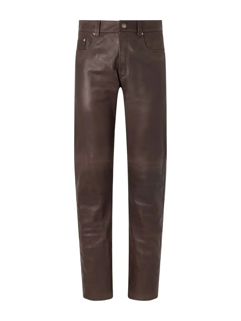 Versace Straight-Leg Leather Trousers - Men - Women's Clothing