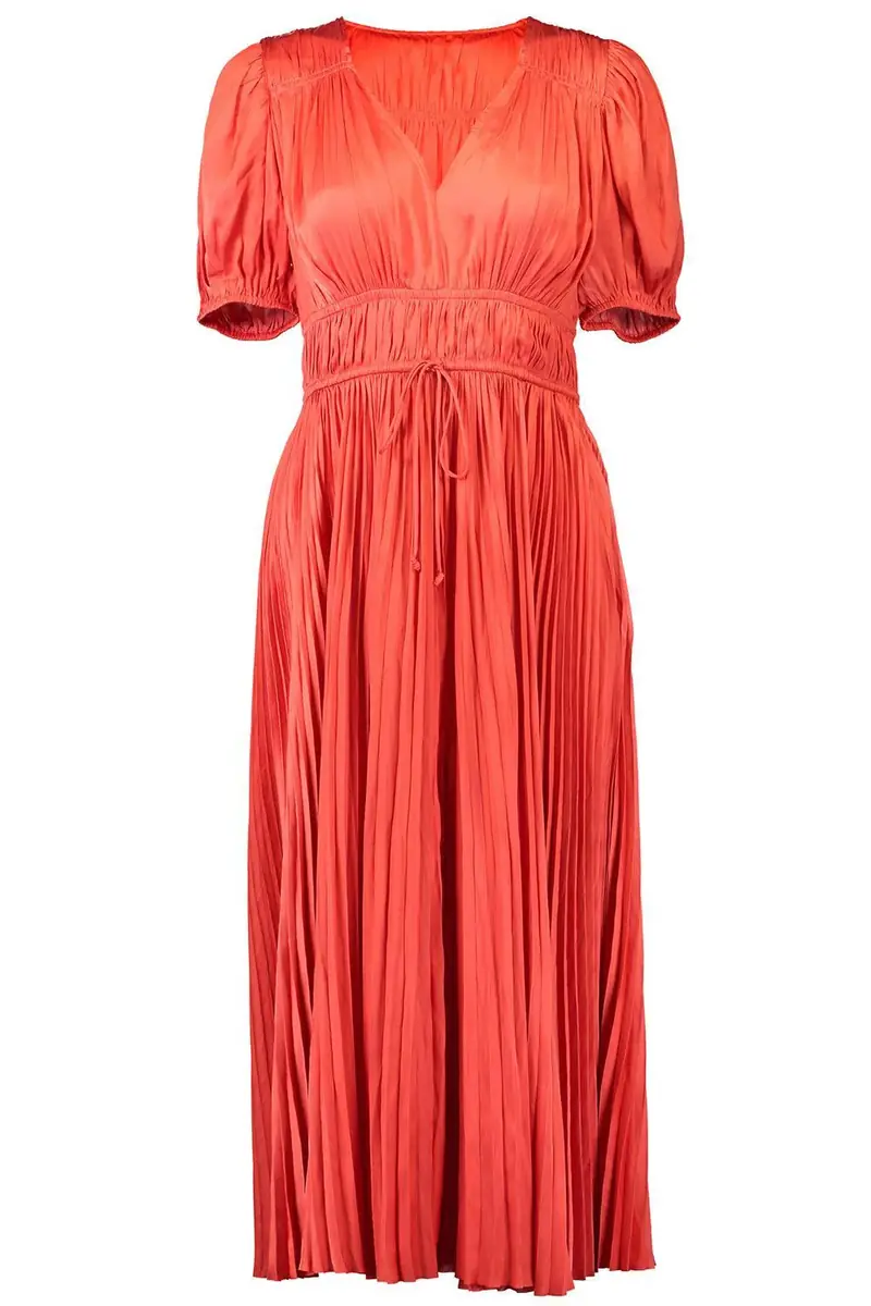 Ulla Johnson Audra Puff Sleeve Dress - Coral