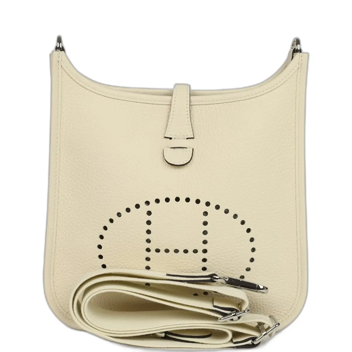 hermes Hermes Evelyne 23 Cream Clemence Palladium Hardware