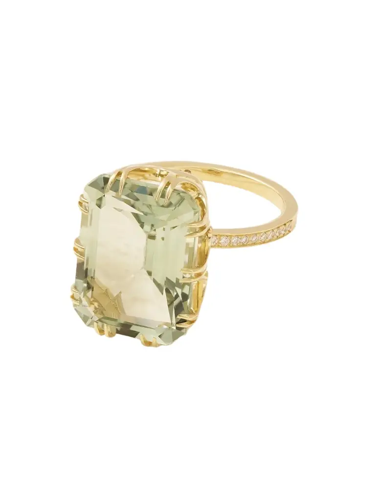Ileana Makri Solitaire 18-karat Gold, Amethyst And Diamond Ring
