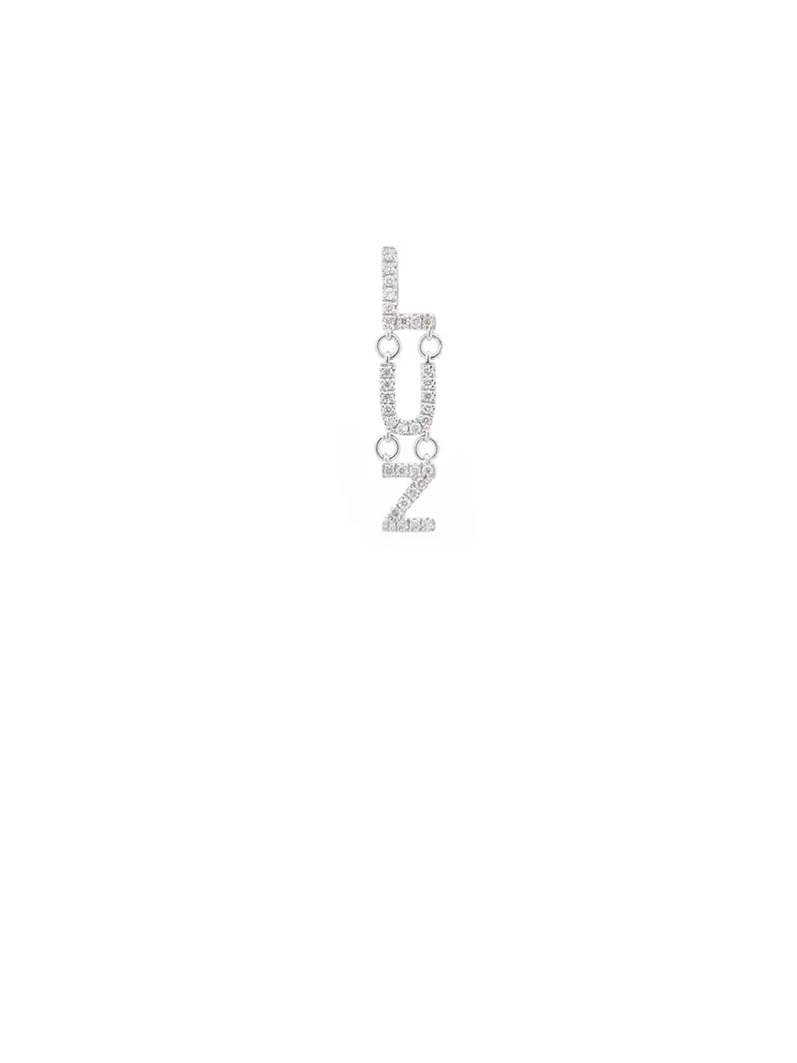 Wish Fine Jewelry 0.15ct Diamond 18K White Gold Luz Single Dangle Drop Earrings