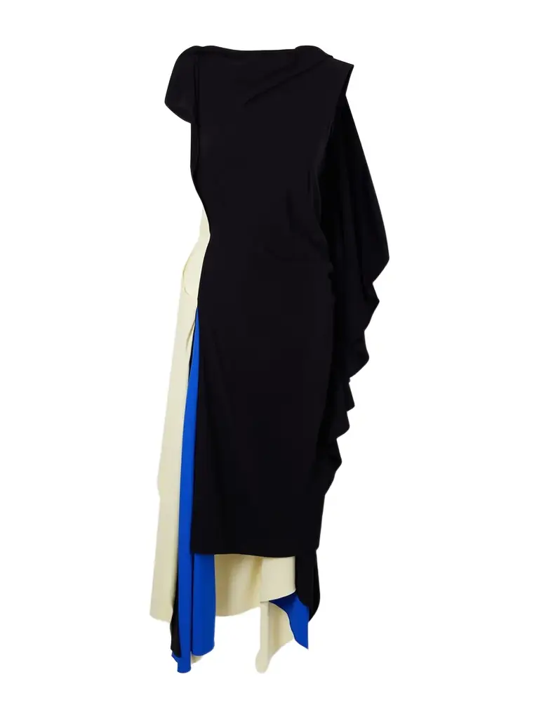Loewe Asymmetric Draped Crepe-jersey Midi Dress