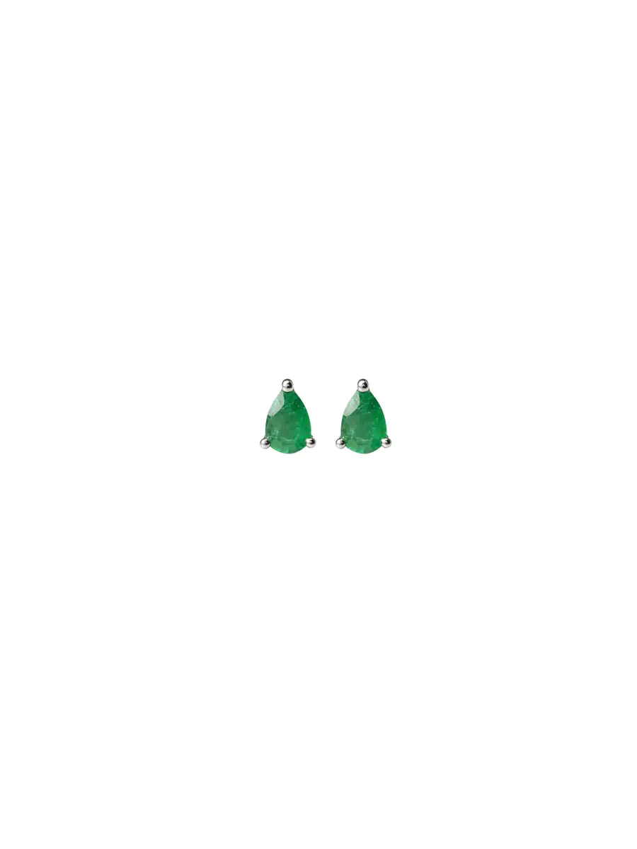 Wish Fine Jewelry 1.89ct Emerald 18K Gold Pear Stud Earrings