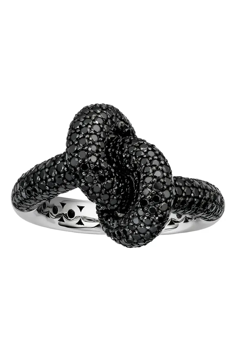Engelbert 1920 Black Diamond Medium Legacy Knot Ring