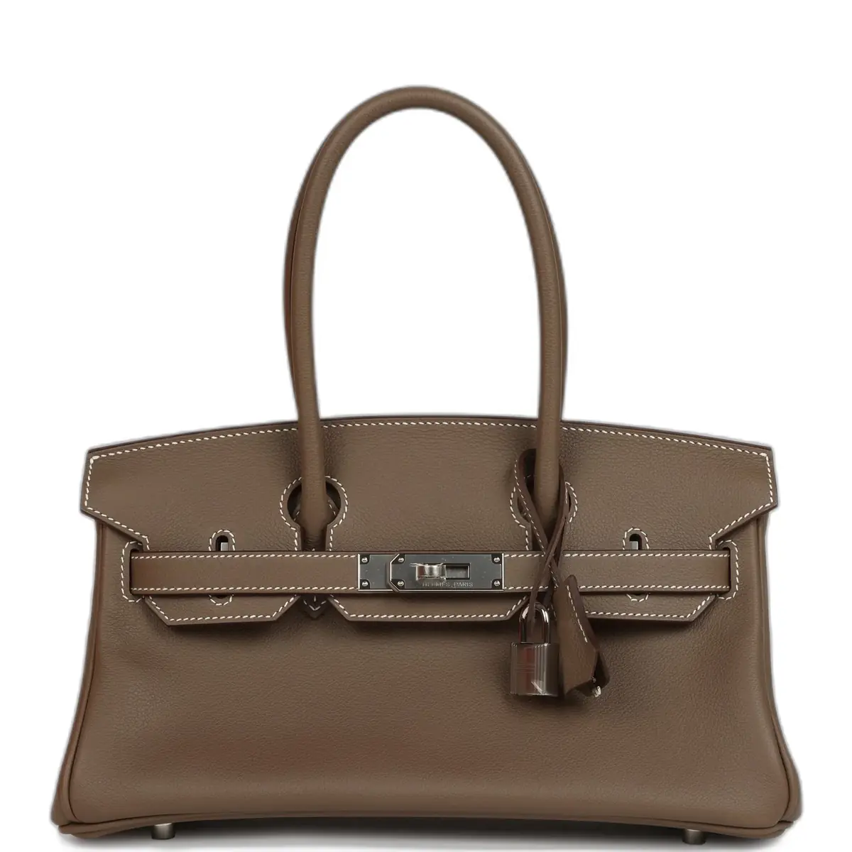 hermes Hermes Shoulder Birkin Light 29 Etoupe Evercolor Palladium Hardware