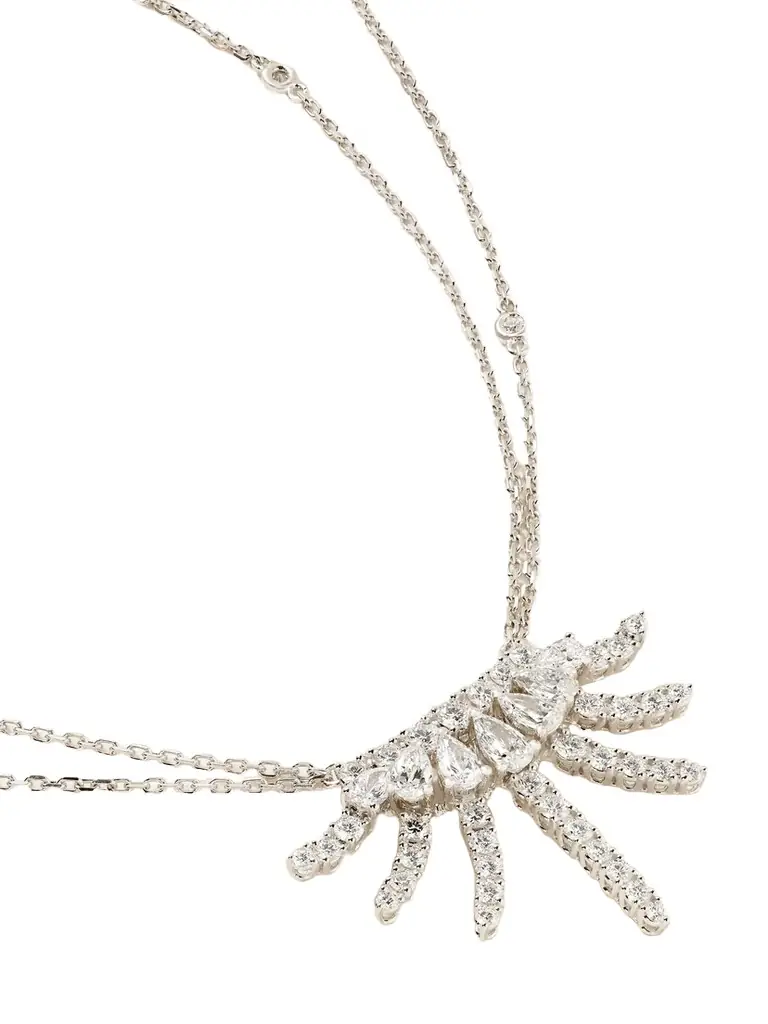 YEPREM 18-karat White Gold Diamond Necklace