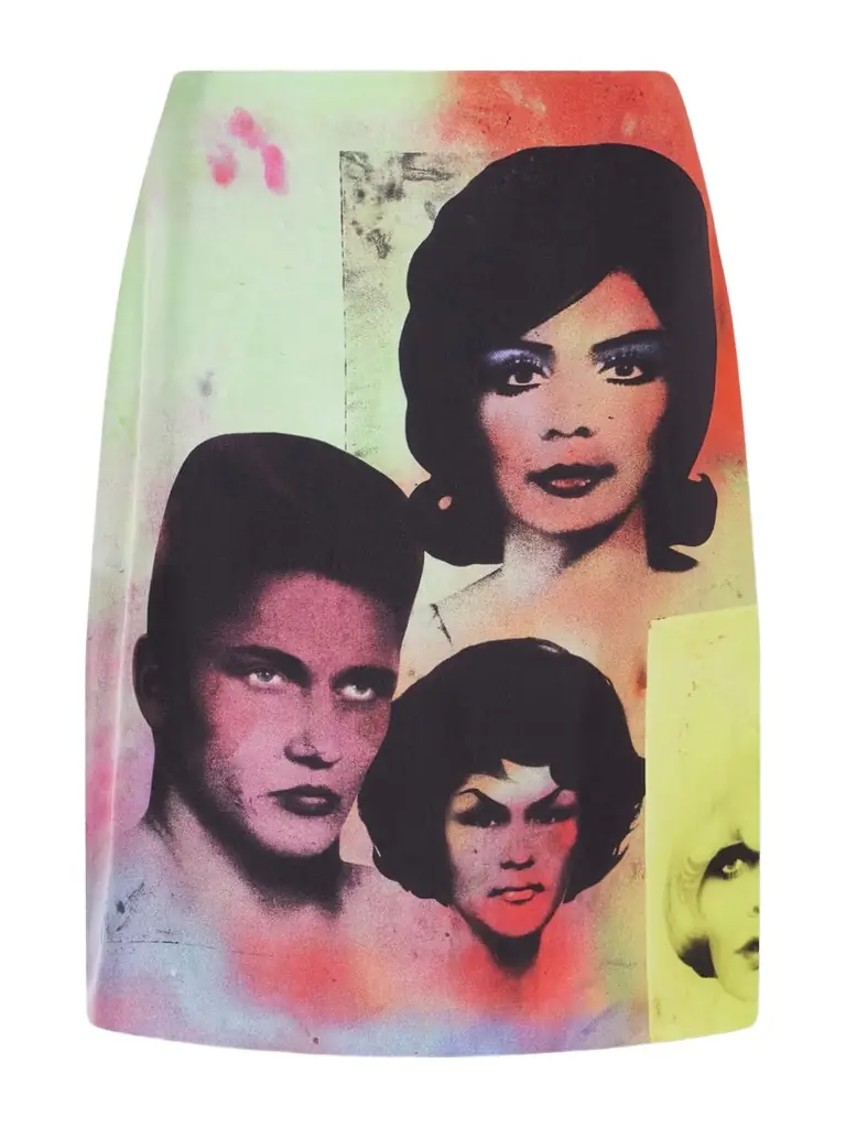Versace Printed Silk-twill Midi Skirt