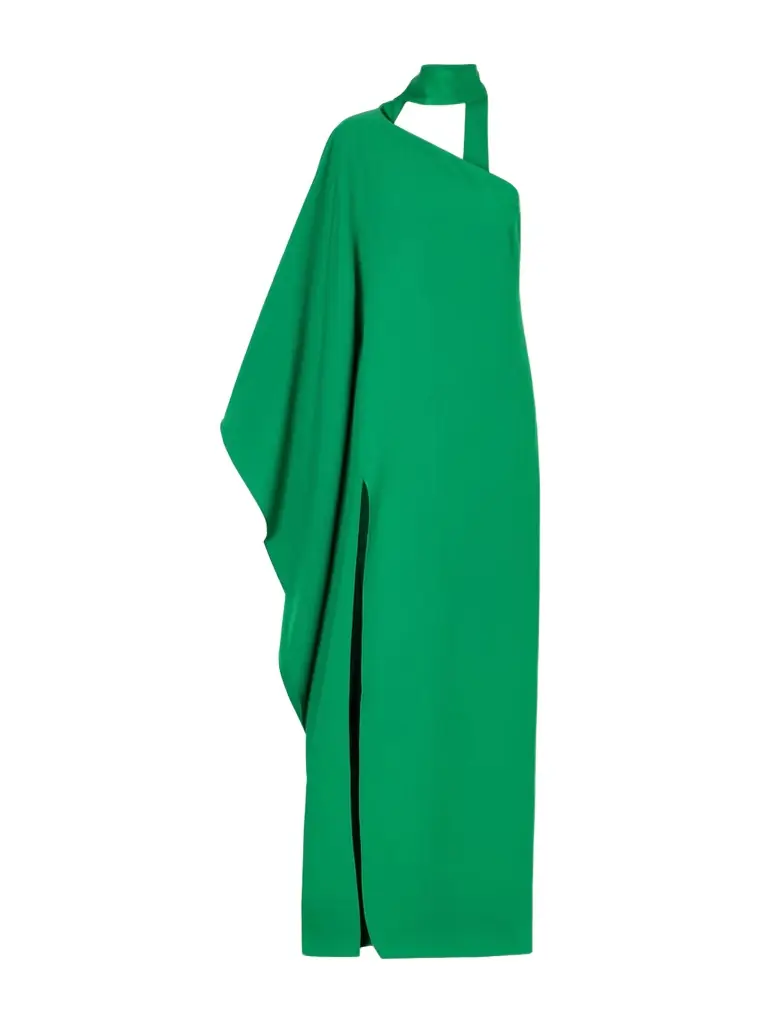 Taller Marmo Paloma One-shoulder Scarf-detailed Crepe-cady Gown