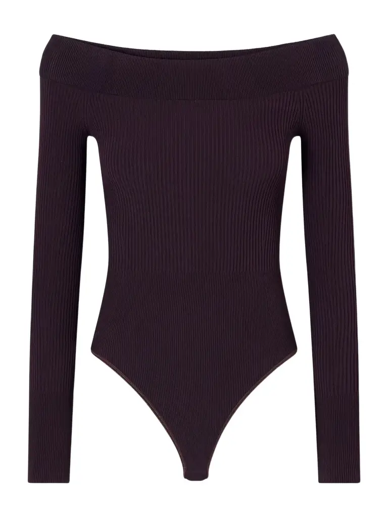 Alaïa Off-the-shoulder Ribbed-knit Bodysuit