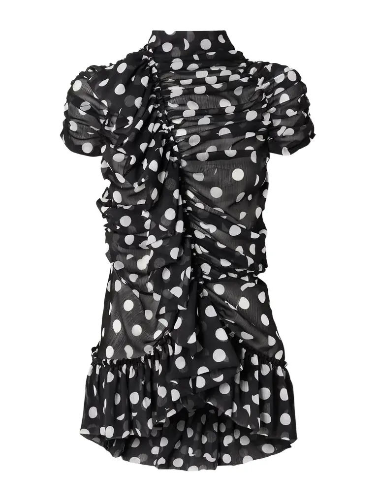 Dries Van Noten Ruffled Polka-dot Crepon Blouse