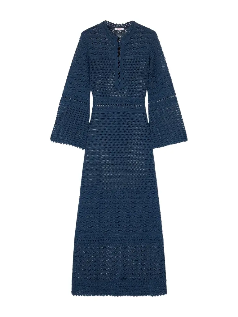 Eres Madone Open-knit Cotton-blend Maxi Dress