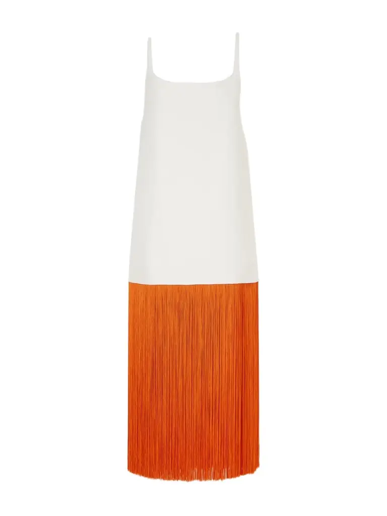 Alaïa Nuisette Fringed Cotton-poplin Midi Dress