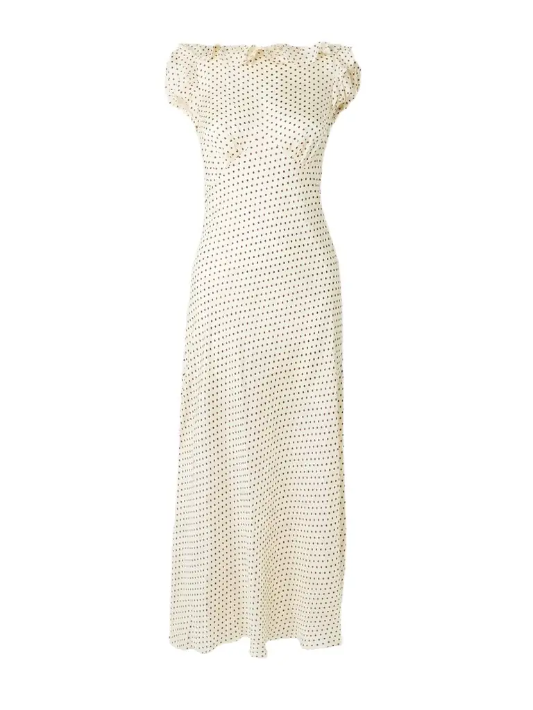 den rosaria polka-dot silk-blend midi dress DEN Women's Rosaria Polka Dot Midi-Dress - Burgandy Colette Dot