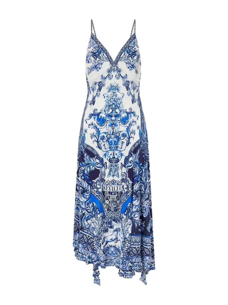 Camilla Crystal-embellished Printed Silk Midi Dress