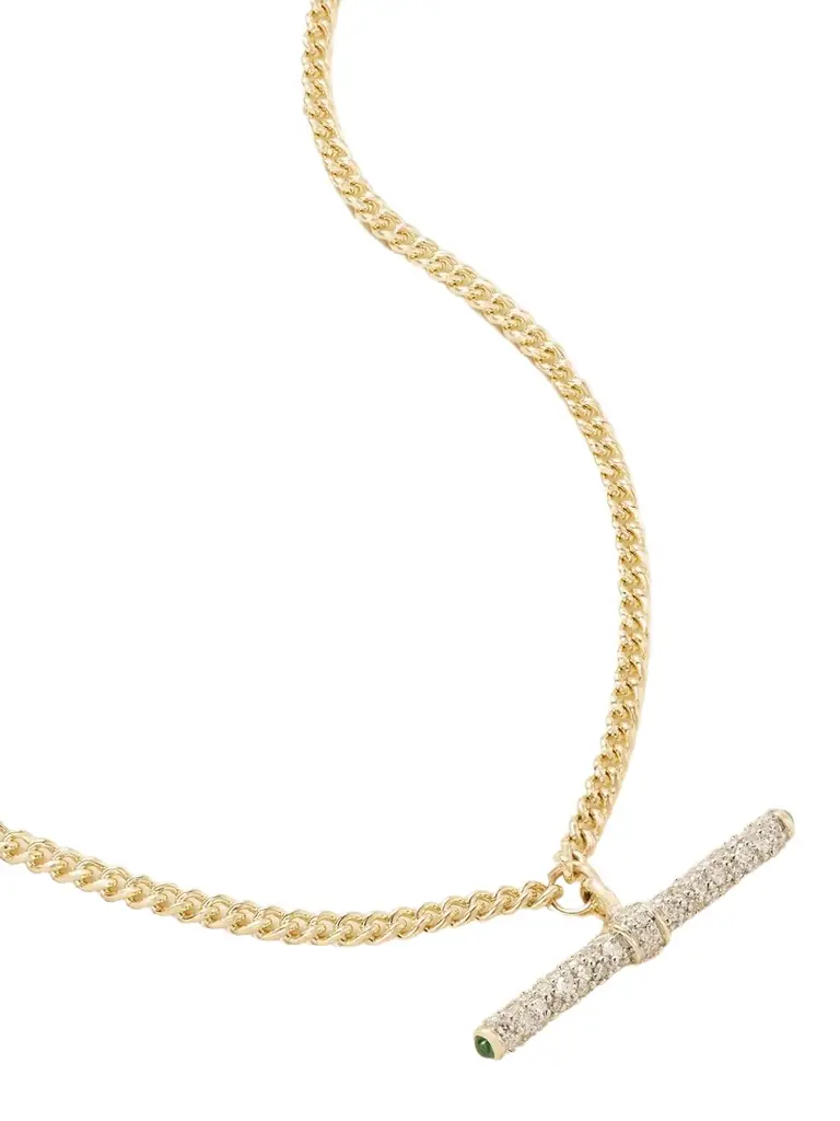 Lucy Delius Baby T-bar 14-karat Gold Diamond Necklace