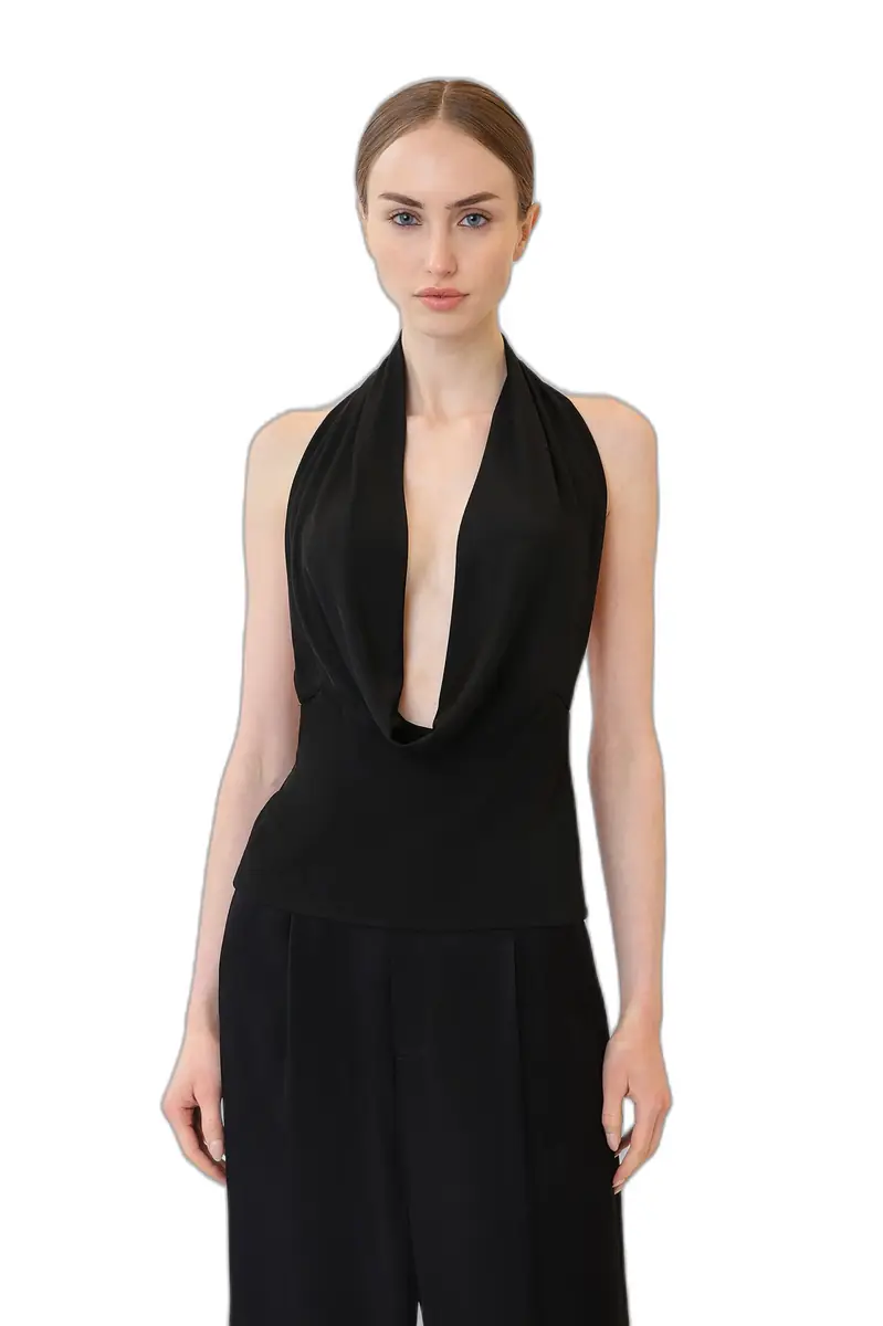 LAPOINTE Jersey Cowl Neck Top