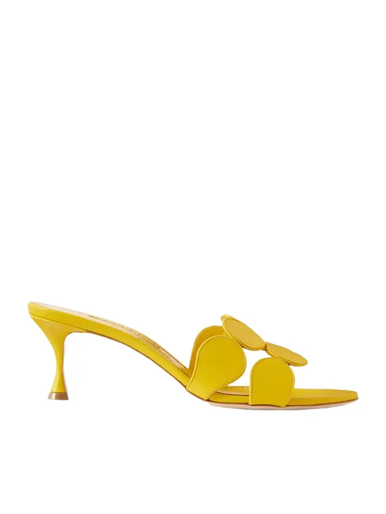 Manolo Blahnik Haribalmu 50 Leather Mules
