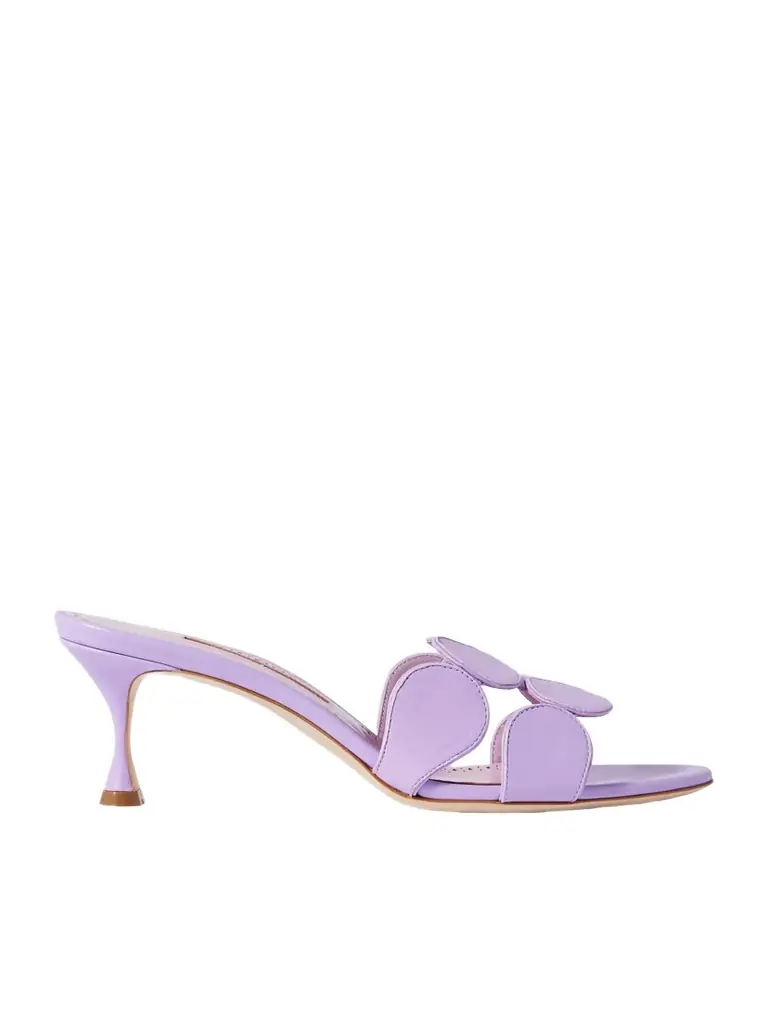 Manolo Blahnik Haribalmu 50 Leather Mules
