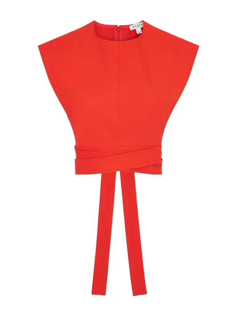 Alaïa Cropped Cotton-poplin Top