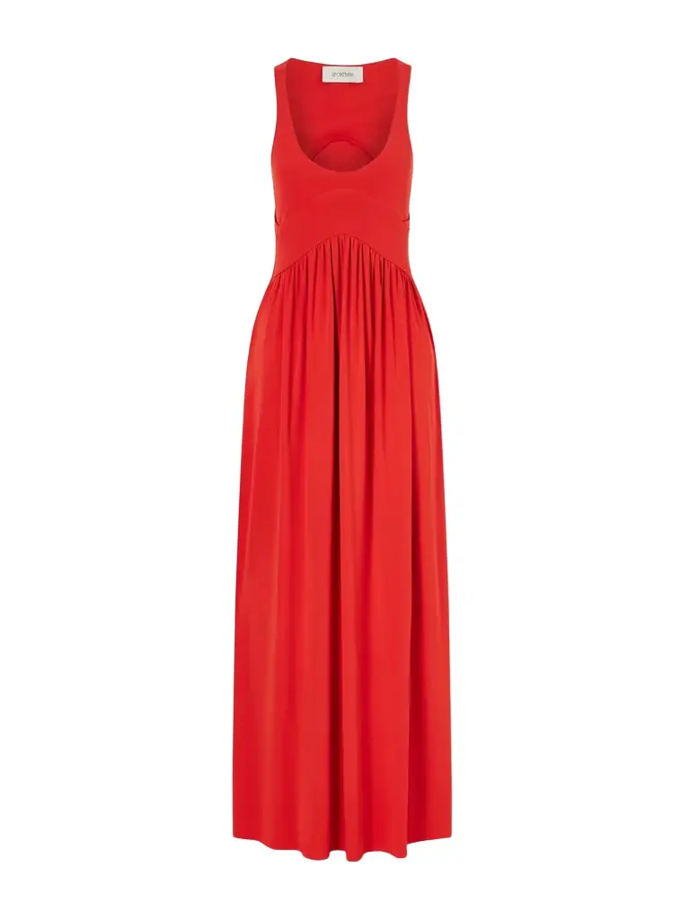 Sportmax Gathered Jersey Maxi Dress