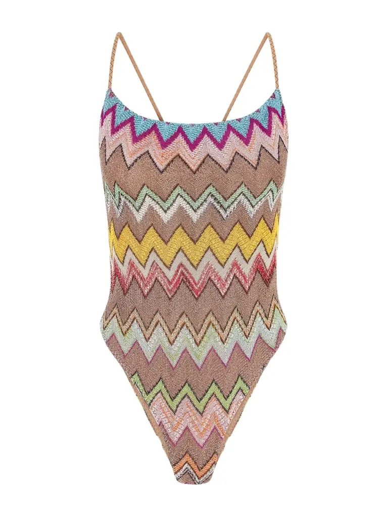 Missoni Mare Striped Metallic Crochet-knit Swimsuit
