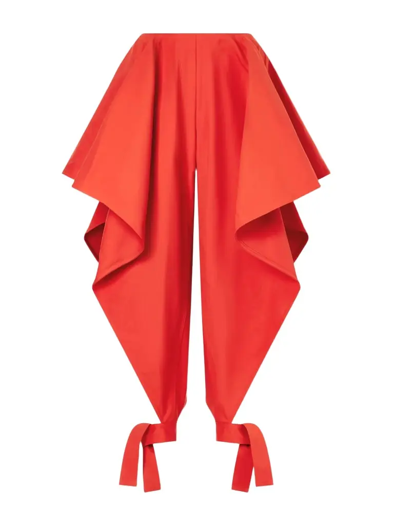 Alaïa Paneled Ruffled Cotton-gabardine Wide-leg Pants