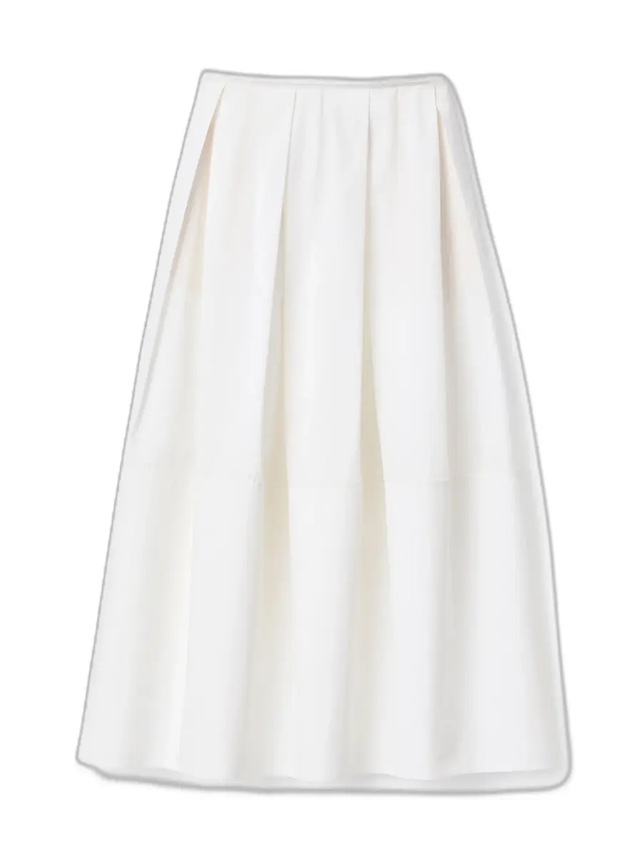 LAFAYETTE 148 Inverted Pleat Cotton Maxi Skirt