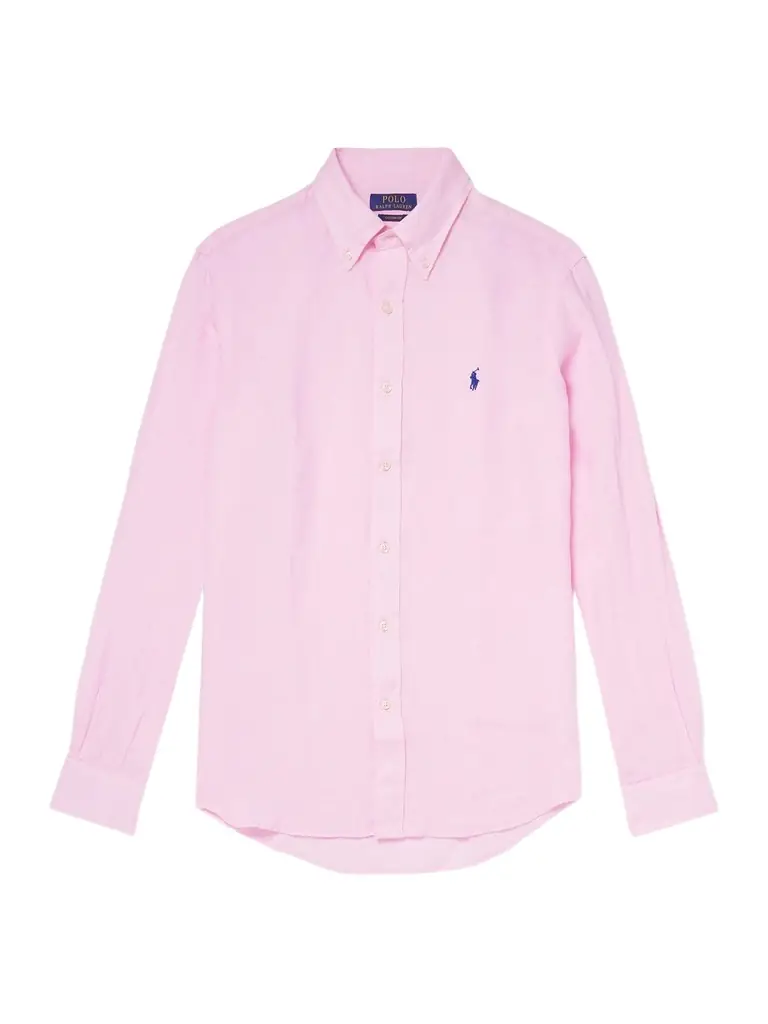 Polo Ralph Lauren Button-Down Collar Logo-Embroidered Linen Shirt - Men