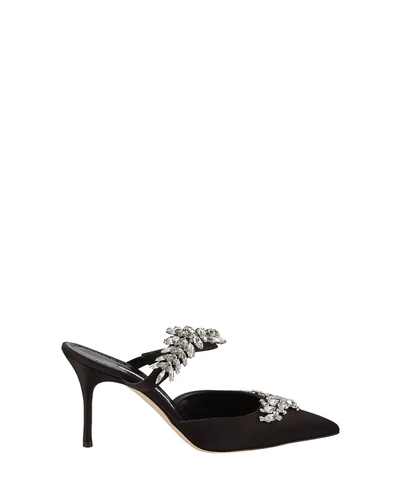 Manolo Blahnik Lurum Crystal-Embellished Mules
