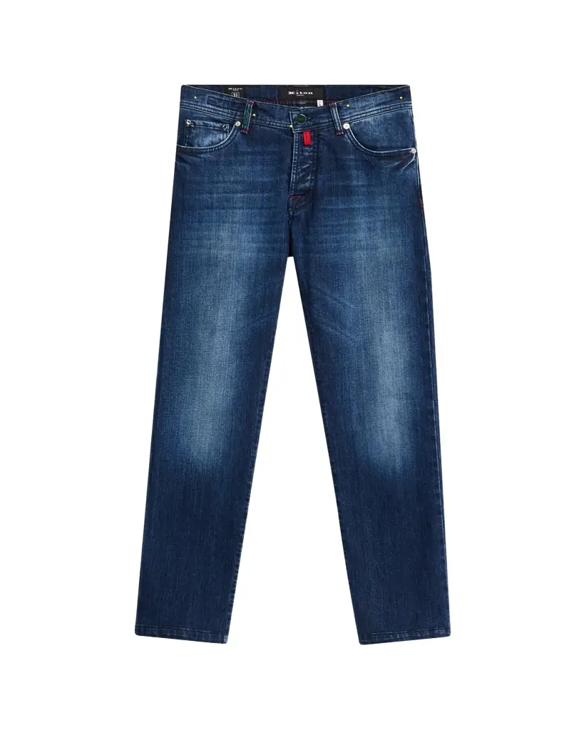 Kiton Men's Slim-Fit Dark Wash Jeans