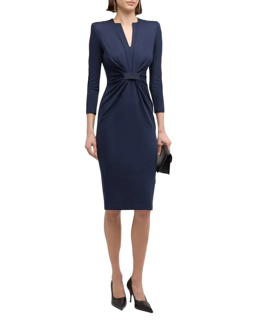 Giorgio Armani Tab Front Jersey Dress