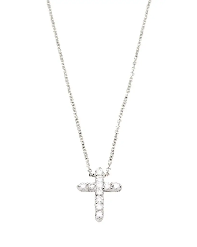 Fantasia by DeSerio CZ Cross Pendant Necklace