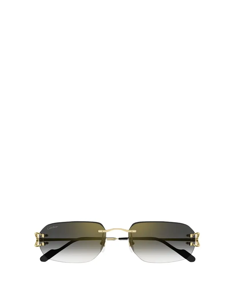 Cartier Men's Rimless Metal Rectangle Sunglasses