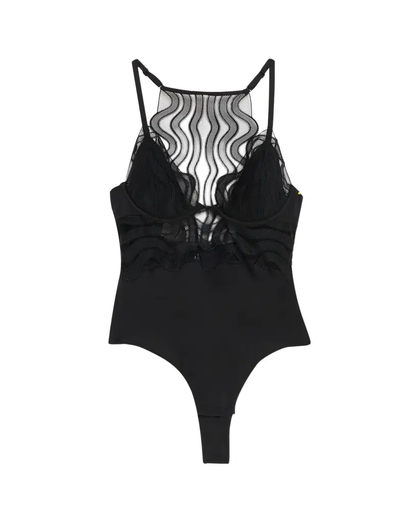 Livy Electra Embroidered Mesh & Microfiber Bodysuit