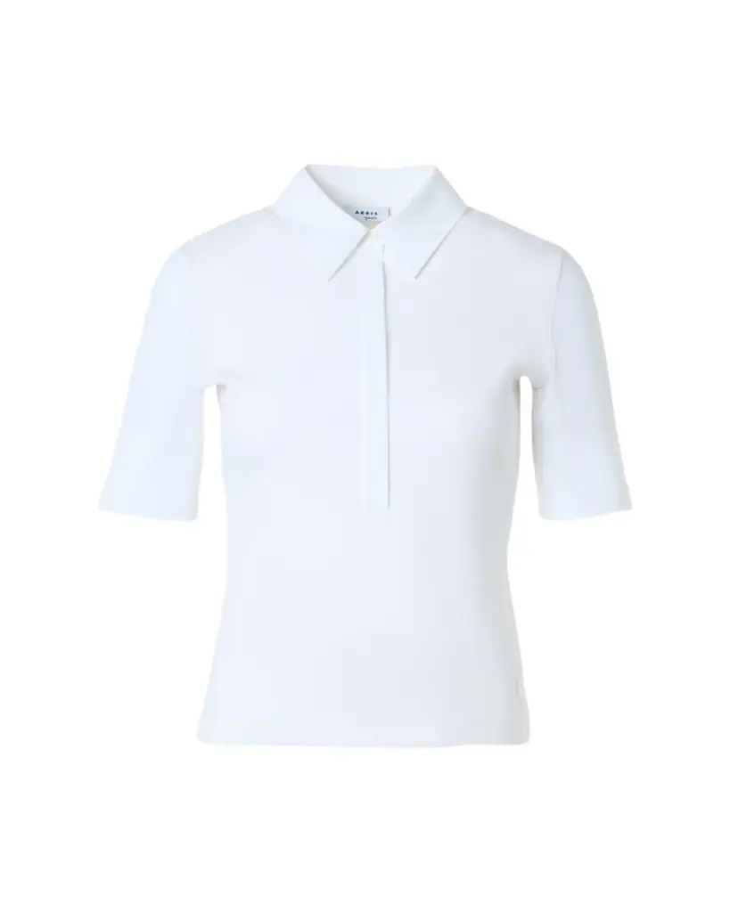 Akris punto Mixed-Media Short-Sleeve Polo Shirt