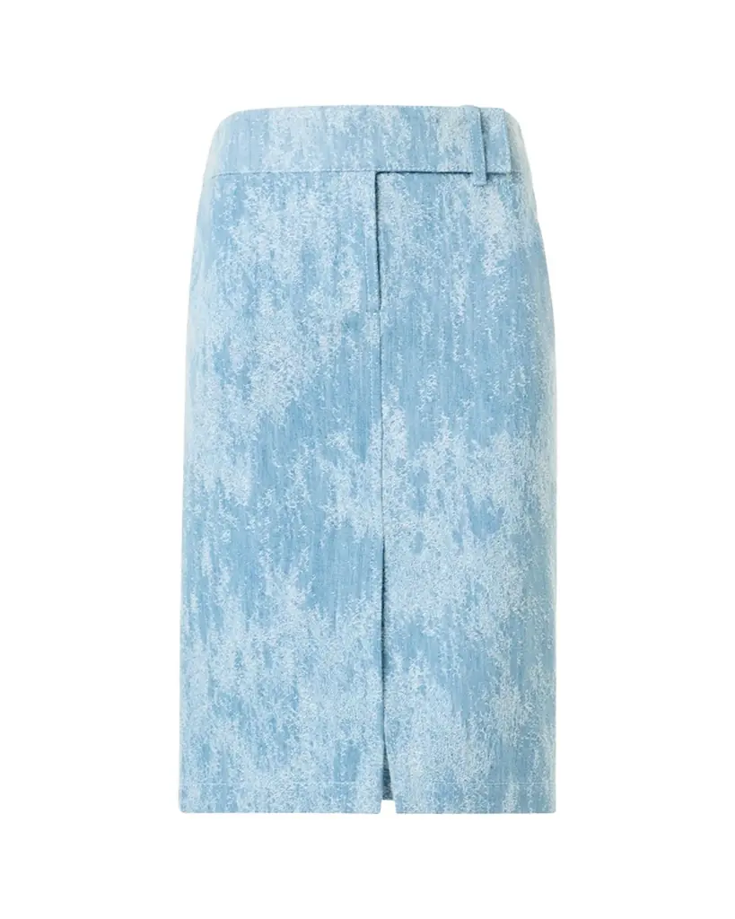 Akris punto Washed Jacquard Denim Pencil Skirt