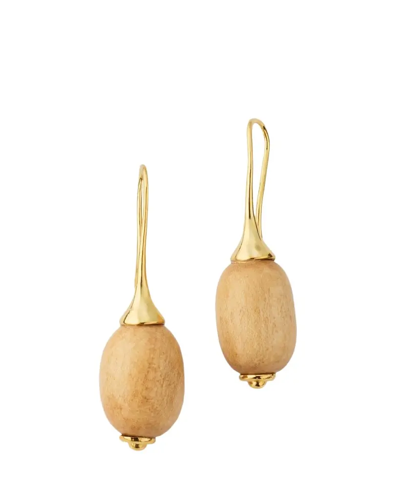 Ben-Amun Small Wooden Drop Earrings