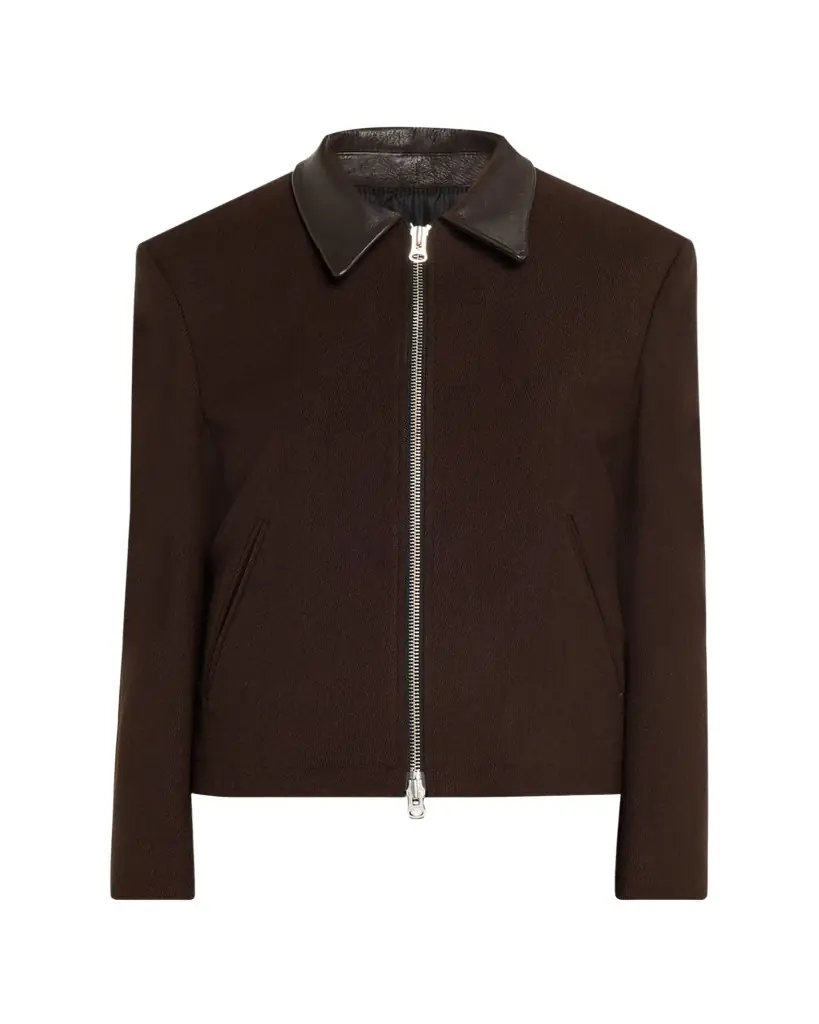 TONYWACK Leather-Trim Wool Jacket