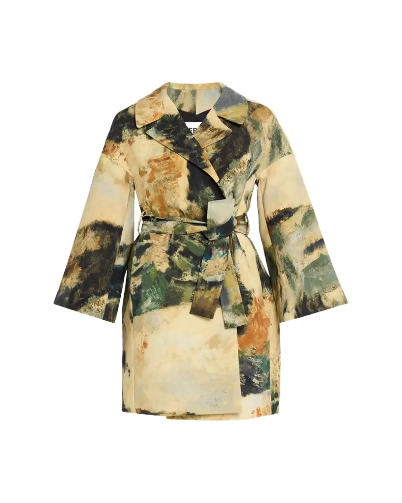 Libertine Modernist Lands Silk Vienna Wrap Coat