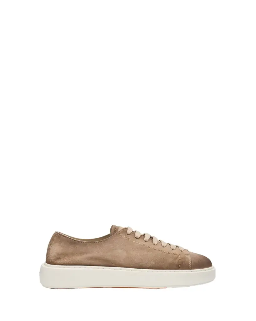 Santoni Clean Icon Suede Low-Top Sneakers