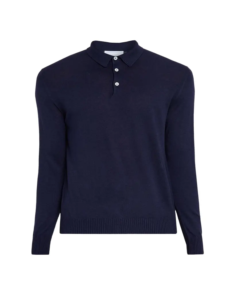 Anderson & Sheppard Men's Silk and Cashmere Polo Sweater