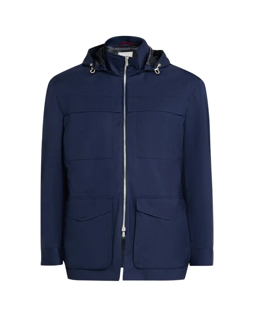 Brunello Cucinelli Men's Water-Resistant Wool Hooded Jacket