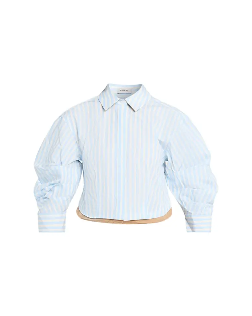 SIMKHAI Boone Stripe Combo Shirt