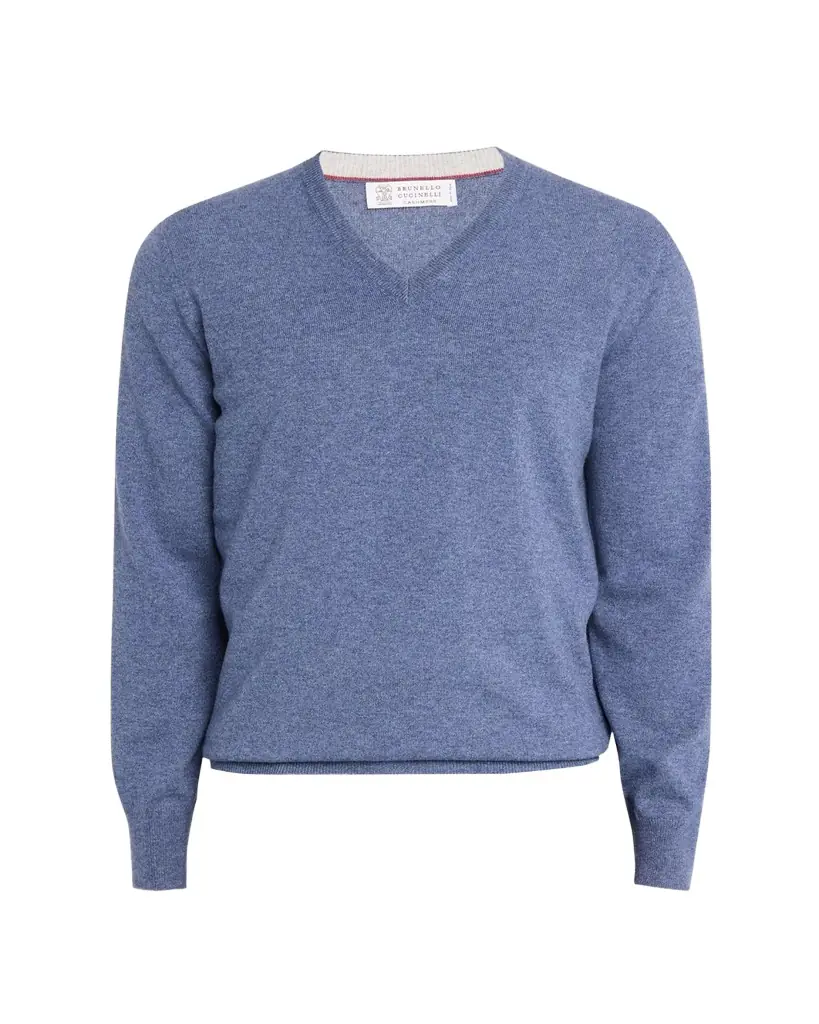 Brunello Cucinelli Men's Cashmere Knit V-Neck Sweater