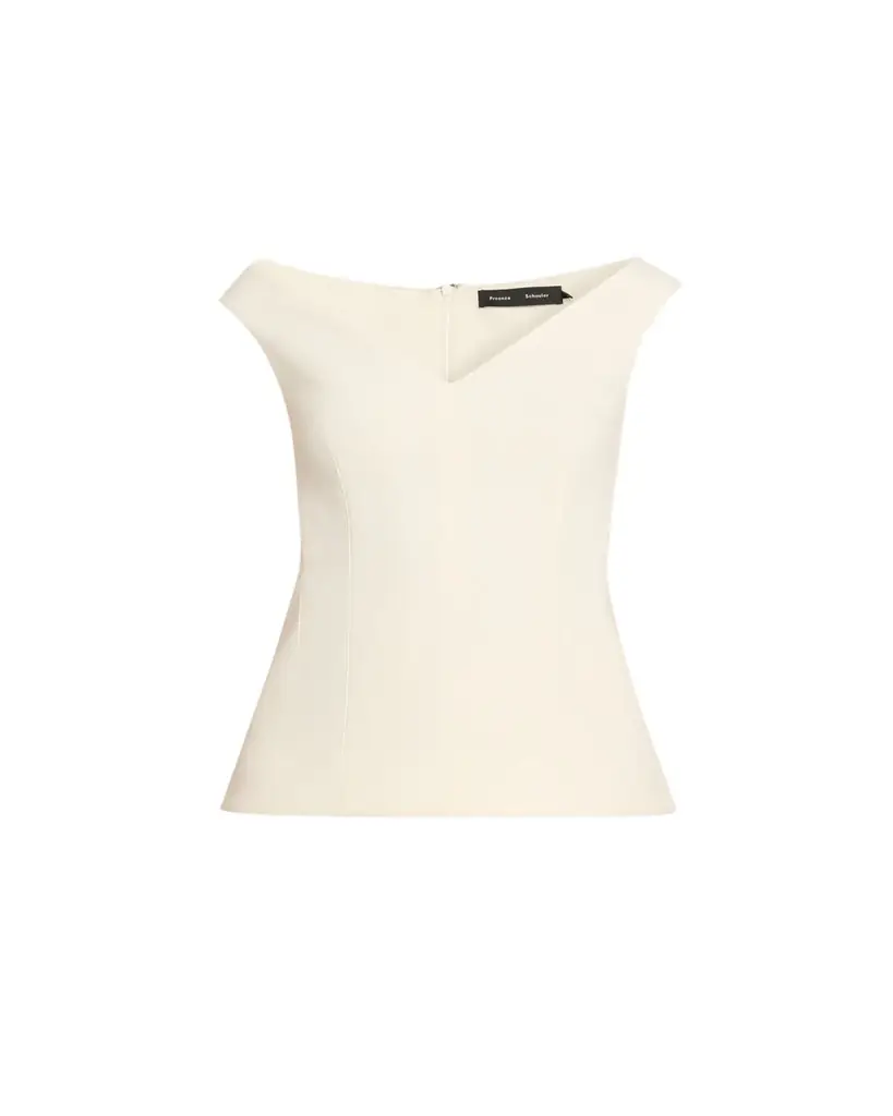 Proenza Schouler Mariam Wool Scuba V-Neck Top
