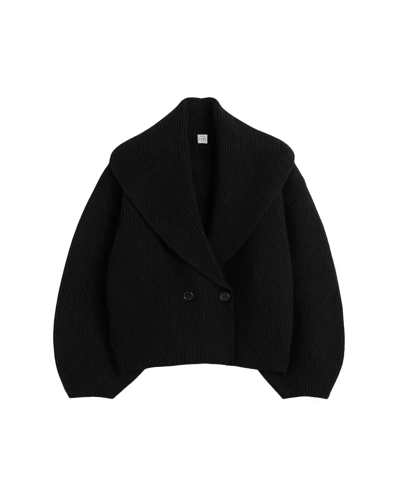 Toteme Shawl-Lapel Oversized Wool Cardigan